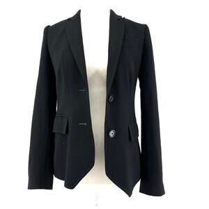 J. Crew Women's Black Wool Tailored Single Breasted Blazer Lined Jacket 00